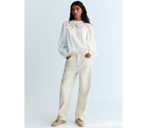 The New Society - Blouse "DAHLIA", white, Baumwolle