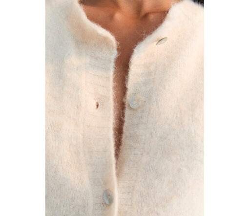 The New Society - Cardigan "IVY", white, Alpaca Merino Mix – Bild 2