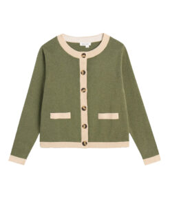 White Stuff - Strickjacke "Charlotte", Biobaumwolle, khaki green