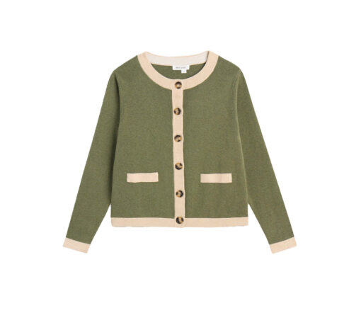 White Stuff - Strickjacke "Charlotte", Biobaumwolle, khaki green