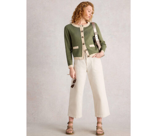 White Stuff - Strickjacke "Charlotte", Biobaumwolle, khaki green – Bild 3