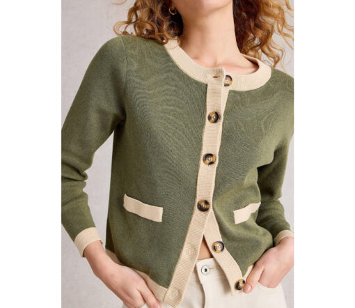 White Stuff - Strickjacke "Charlotte", Biobaumwolle, khaki green – Bild 5
