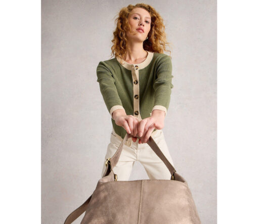 White Stuff - Strickjacke "Charlotte", Biobaumwolle, khaki green – Bild 6