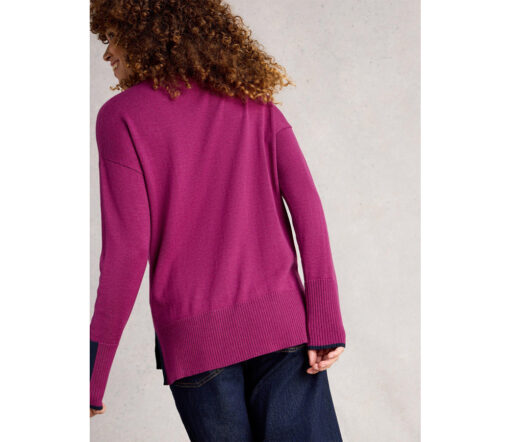 White Stuff - Pullover "OLIVE", plum, Bio-Baumwolle – Bild 4