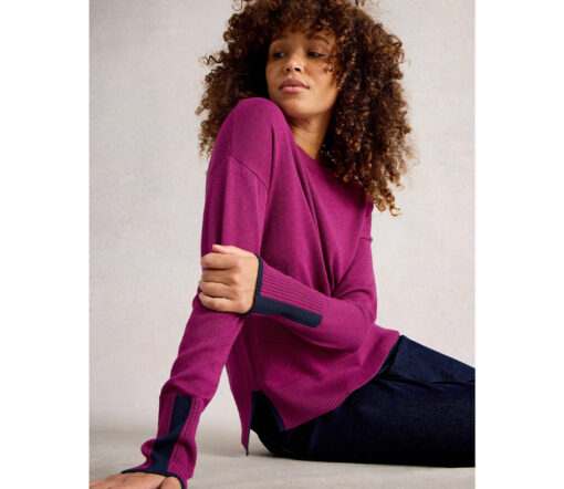 White Stuff - Pullover "OLIVE", plum, Bio-Baumwolle – Bild 6