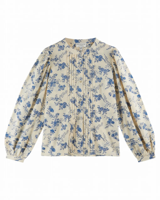 EMILE & IDA - Bluse, 'IMPRIMEE', orchid bleu, Baumwolle
