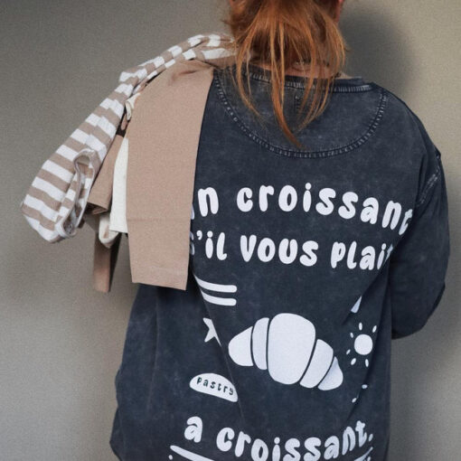 VacVac - Sweatshirt Mummy, "CROISSANT" washed grey, Biobaumwolle