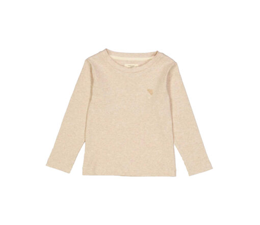 VacVac - Longsleeve, "CARLET" light latte melange, Biobaumwolle GOTS