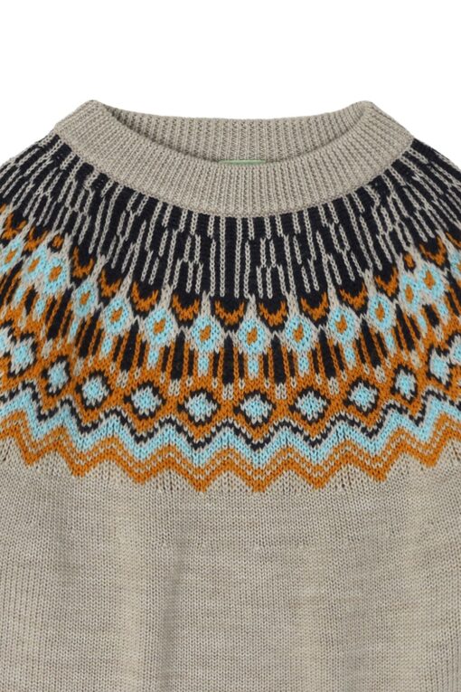 FUB - Strickpullover Fair Isle Sweater, oat melange, Merinowolle – Bild 2