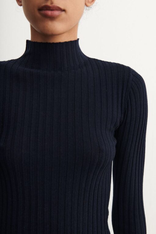 FUB - Pullover Women High Neck, dark navy, Merinowolle – Bild 3