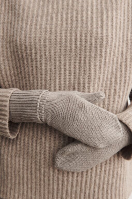 FUB - Handschuhe Fäustlinge, oat melange, Merinowolle