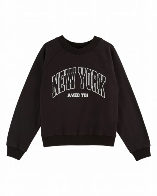 EMILE & IDA - Sweatshirt, 'IDA-COOL', black, Biobaumwolle
