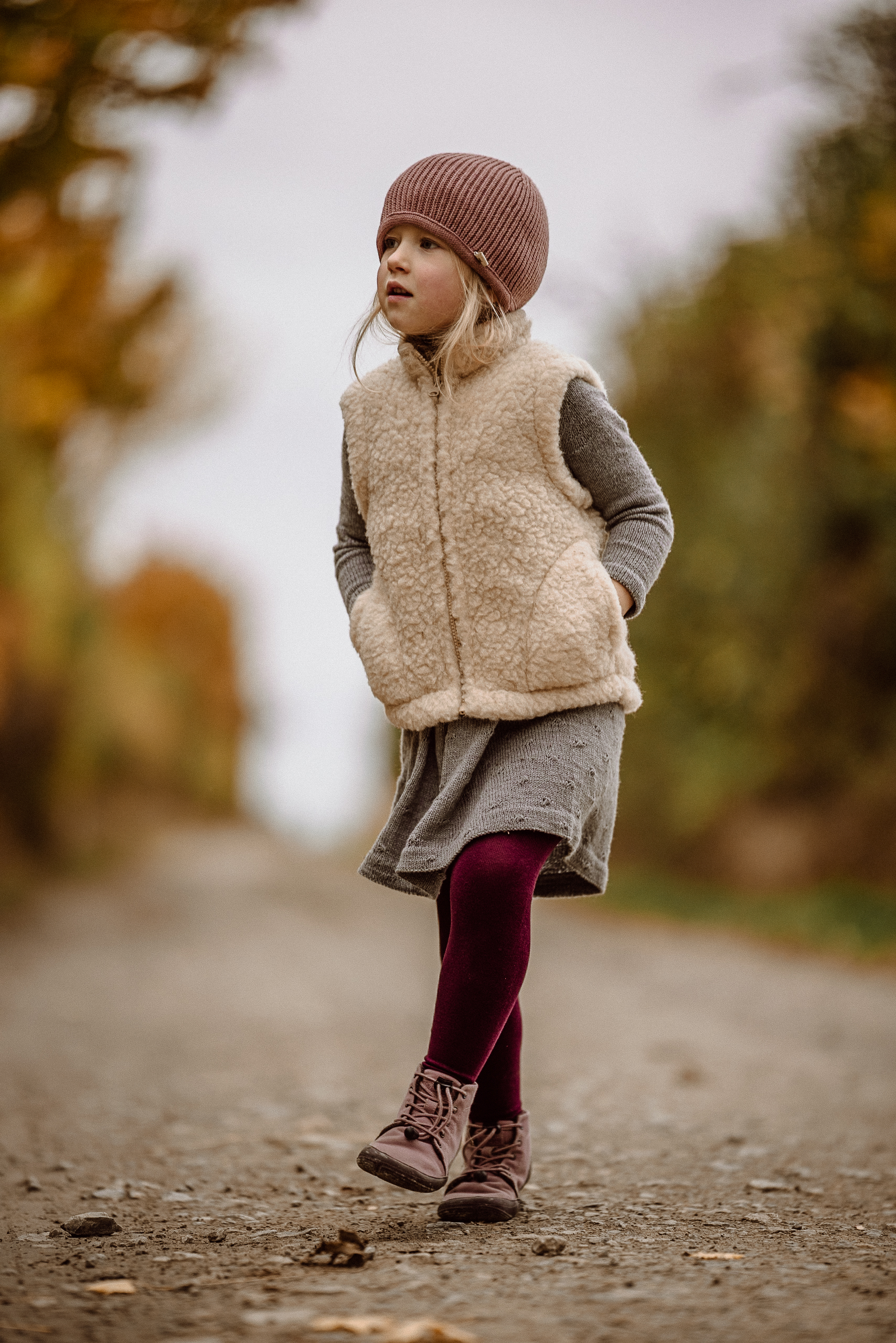 Alwero - Bodywarmer WALKES Junior, Biowolle, Beige – Bild 2