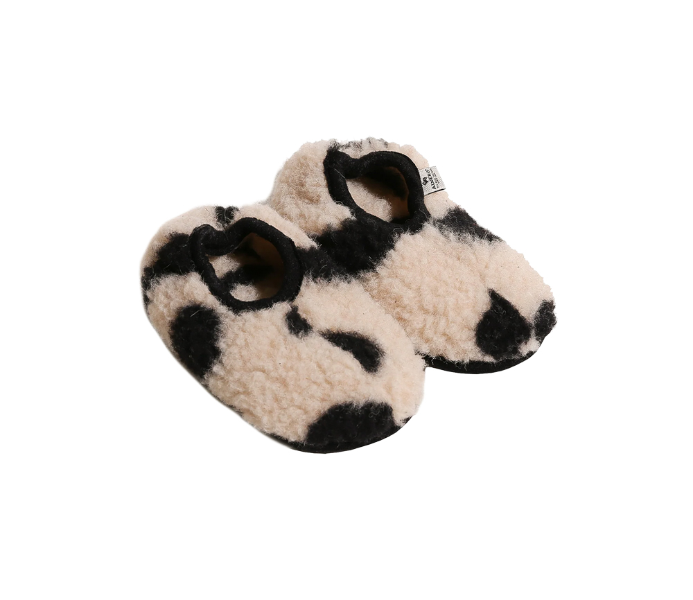 Alwero - Hausschuhe, Ballerina Junior, LEO Gepard, Biowolle
