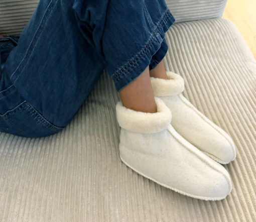 Alwero - Hausschuhe, Booties OLY, Natur, Biowolle – Bild 4