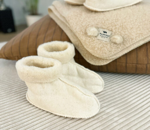 Alwero - Hausschuhe, Booties OLY, Natur, Biowolle – Bild 3