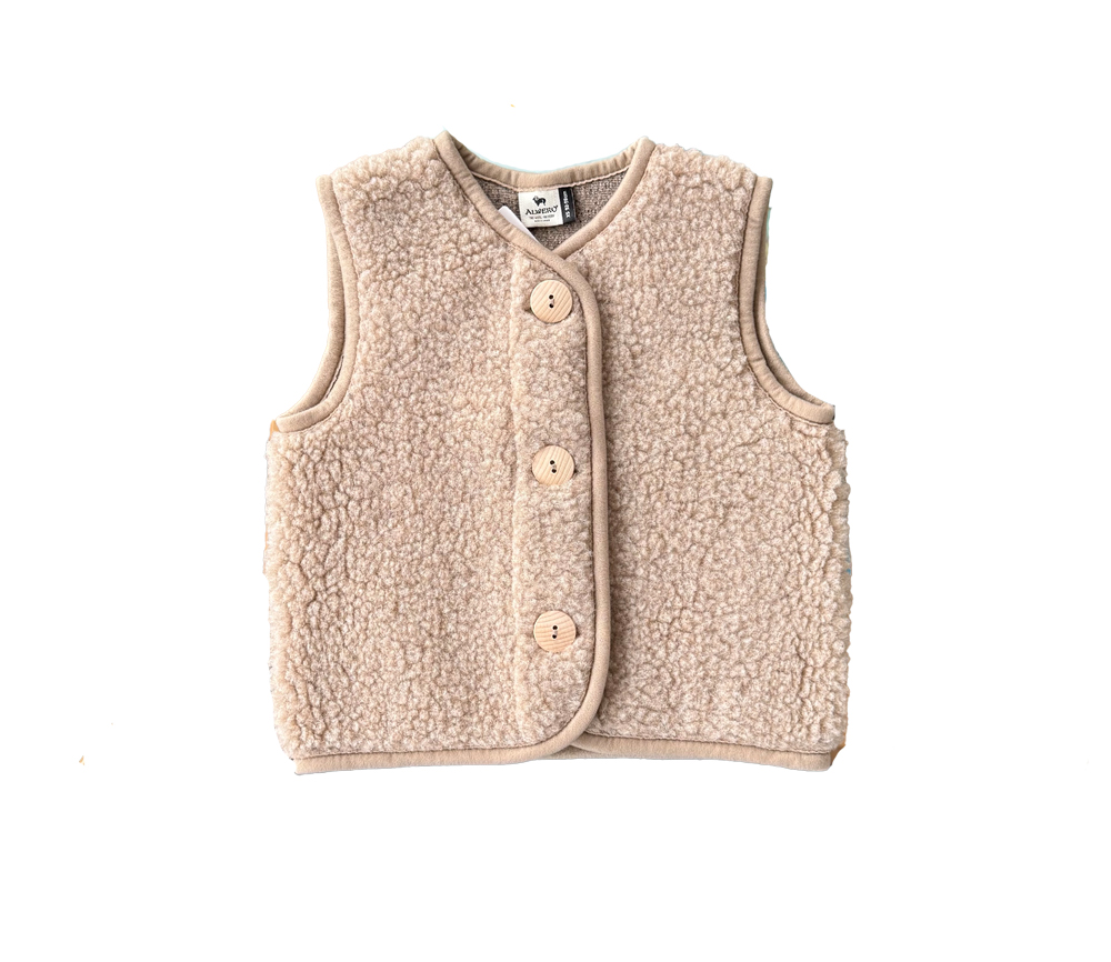 Alwero - Bodywarmer "PO" Adult, Biowolle, SAND BROWN, ultra light