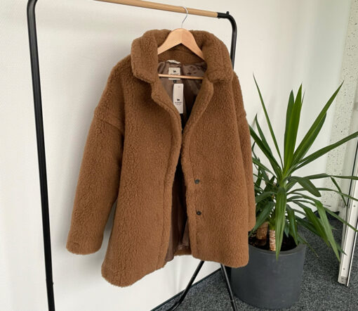 Alwero - Mantel "TEDDY MID" Adult, TEDDY BROWN, Biowolle Ultra Light