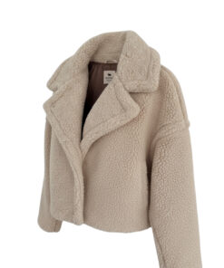Alwero - Jacke "TEDDY SHORT" Adult,  Sand Brown, Biowolle Ultra Light