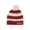 PiuPiuChick - Strickmütze mit PomPom, bordeaux/light pink stripes