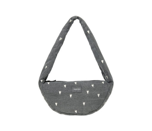Studio Noos - Mini Cross Bag "GREY DENIM HEARTS"