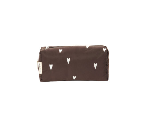 Studio Noos - Pouch "PUFFY BROWN HEARTS"
