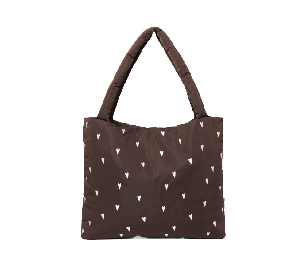 Studio Noos - Mom Bag 'Puffy Brown Hearts'