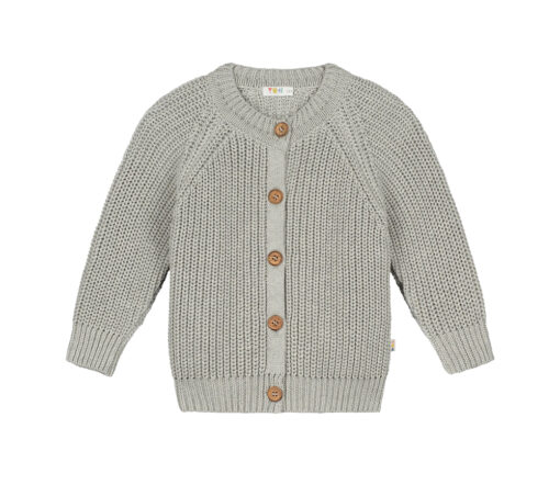 YUKI - Raglan Cardigan, GREY MELANGE, Bio Baumwolle