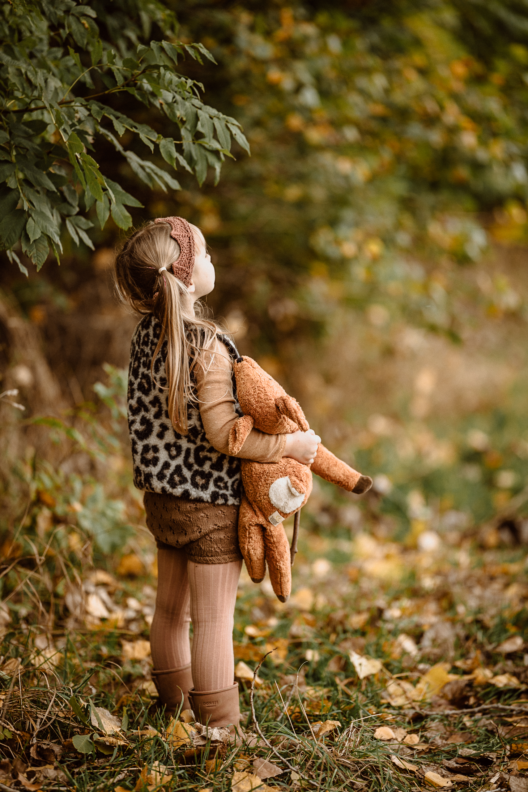 Alwero - Bodywarmer "TYB" Junior, Biowolle, Leopard White (saum braun), ultra light – Bild 3