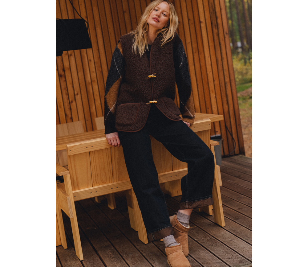 Alwero - Bodywarmer "Alpen 3.0" Adult, Biowolle, Chocolate Martini, ultra light – Bild 2