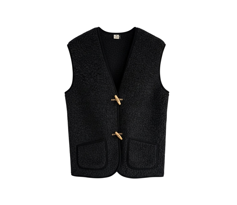 Alwero - Bodywarmer "Alpen 3.0" Adult, Biowolle, Deep Black, ultra light