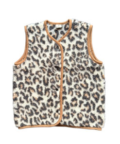 Alwero - Bodywarmer "TYB" Junior, Biowolle, Leopard White (saum braun), ultra light