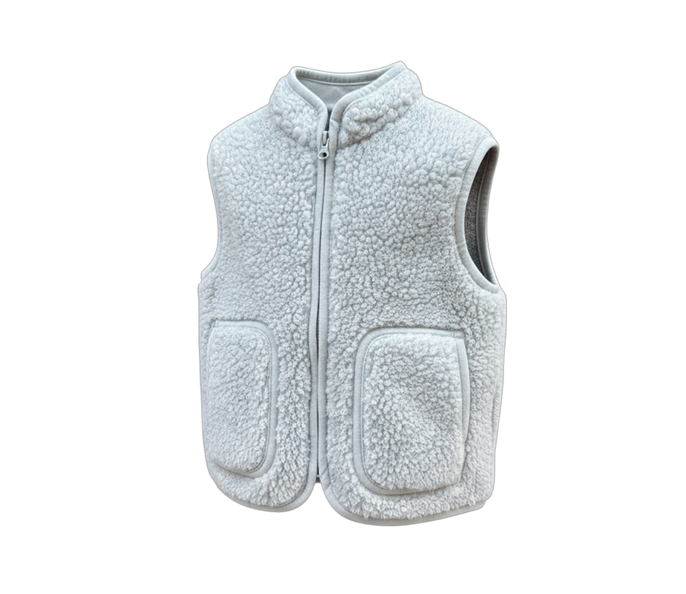Alwero - Bodywarmer RUDI Junior, Silver, Biowolle ultra light