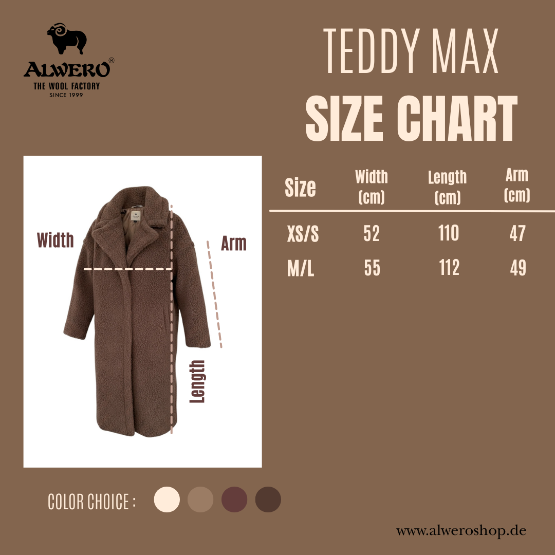 Alwero - Mantel "TEDDY MAX" Adult, Teddy, Biowolle Ultra Light – Bild 4