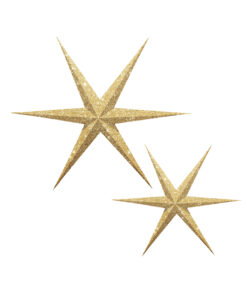 NOORDLIVING - Papiersterne 2er Set, GOLD GLITZER
