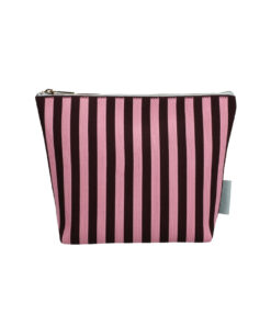 StickySis - Kosmetiktasche "Knitted stripes", chocolate + bubblegum