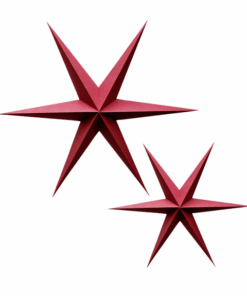 NOORDLIVING - Papiersterne 2er Set, XMAS RED