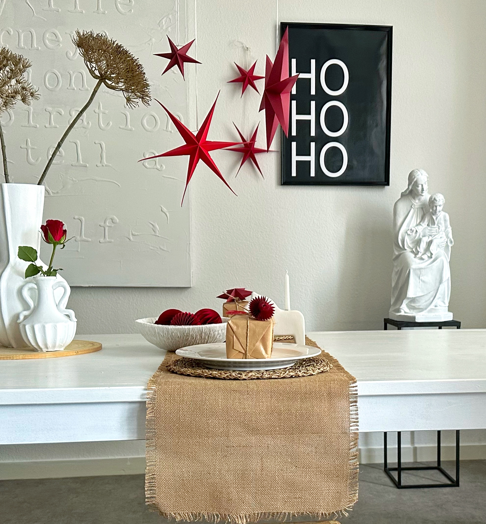 NOORDLIVING - Mini Papiersterne Set mit 2 Stück | WINE RED | 12 cm – Bild 2