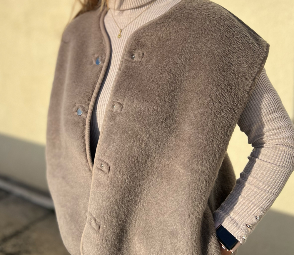 Alwero - LIMITED EDITION, Weste Women CLOUD, Biowolle, Mouse – Bild 3