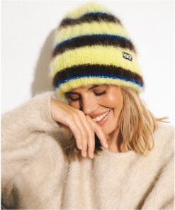 Alwero - Mütze, 'FLUFF', Chocolate Martini/Pistachio, Mohair