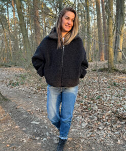 Alwero - Jacke NISEKO, Oversize, Deep Black, Biowolle