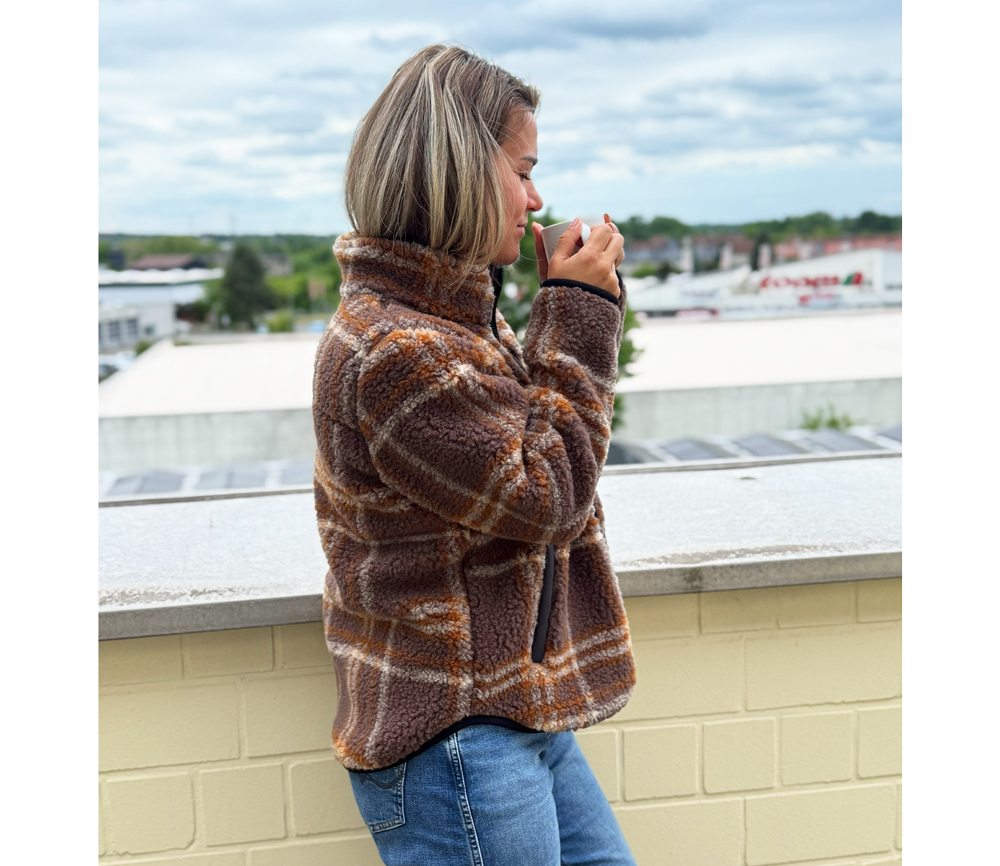 Alwero - Jacke SHERPA, SCOTCH COLD BROWN, Biowolle, ultra leicht – Bild 2