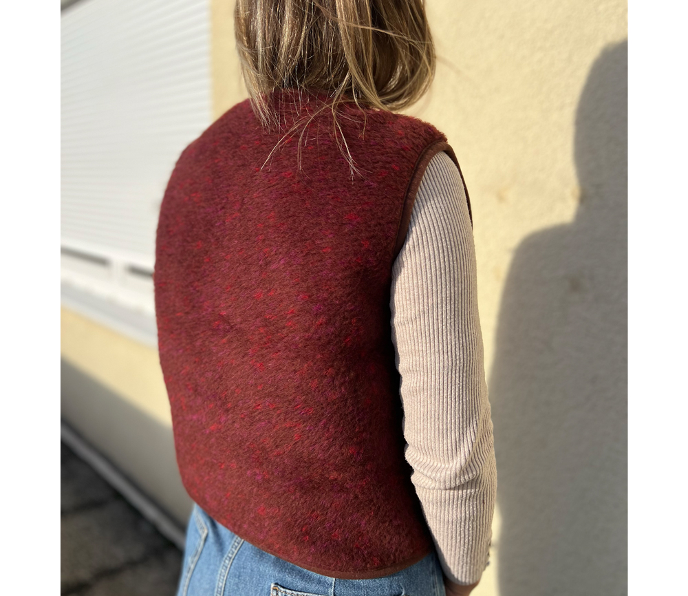 Alwero - Weste "POS" Adult, Biowolle, RED MULTI DOTS, ultra light – Bild 2