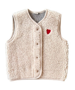 Alwero - Bodywarmer "TYB" Junior, Biowolle, SANDY BROWN mit HERZ, ultra light, SPECIAL EDITION