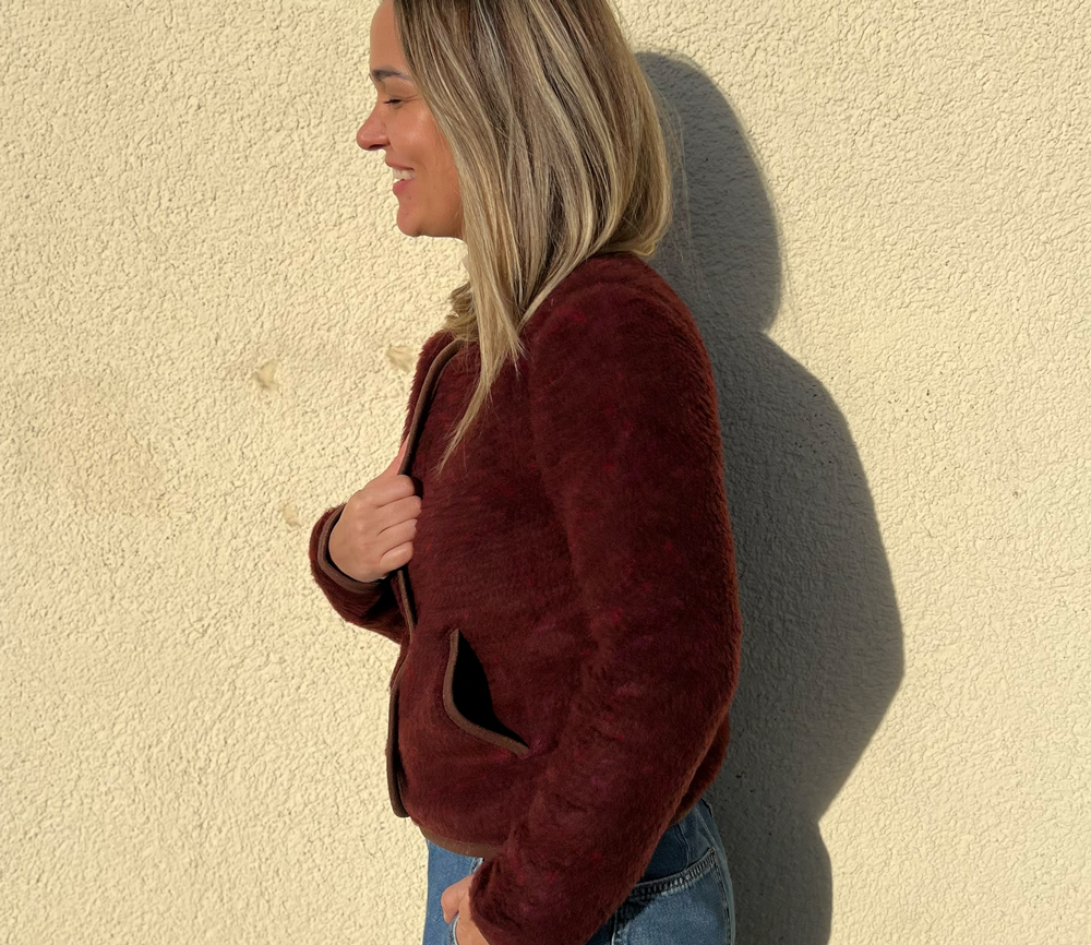 Alwero - Jacke "TYBS" Adult, Red Multi Dots, Biowolle Ultra Light – Bild 4