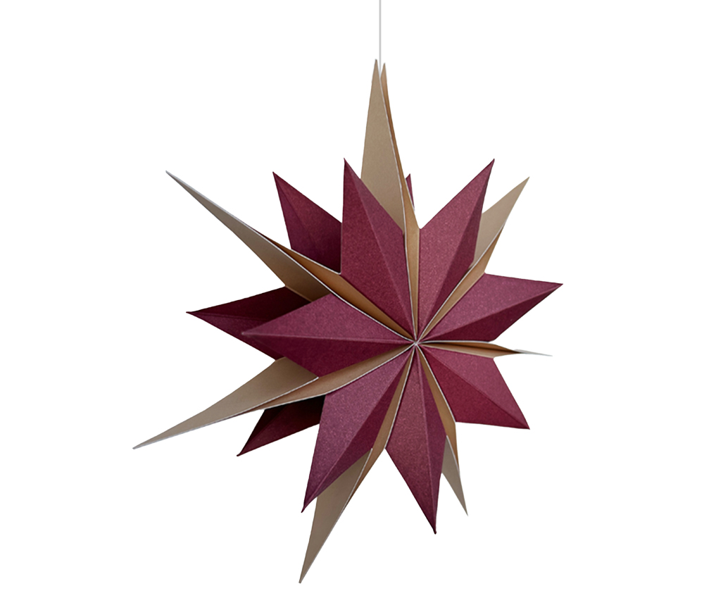 NOORDLIVING - Papierstern | 2 Stück | 20 cm | red & camel – Bild 2