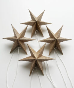 NOORDLIVING - Mini Papiersterne Set mit 2 Stück | GOLD SPARKLE | 12 cm