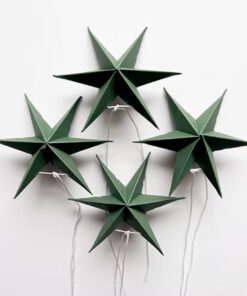 NOORDLIVING - Mini Papiersterne Set mit 2 Stück | GREEN | 12 cm