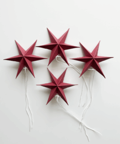 NOORDLIVING - Mini Papiersterne Set mit 2 Stück | WINE RED | 12 cm