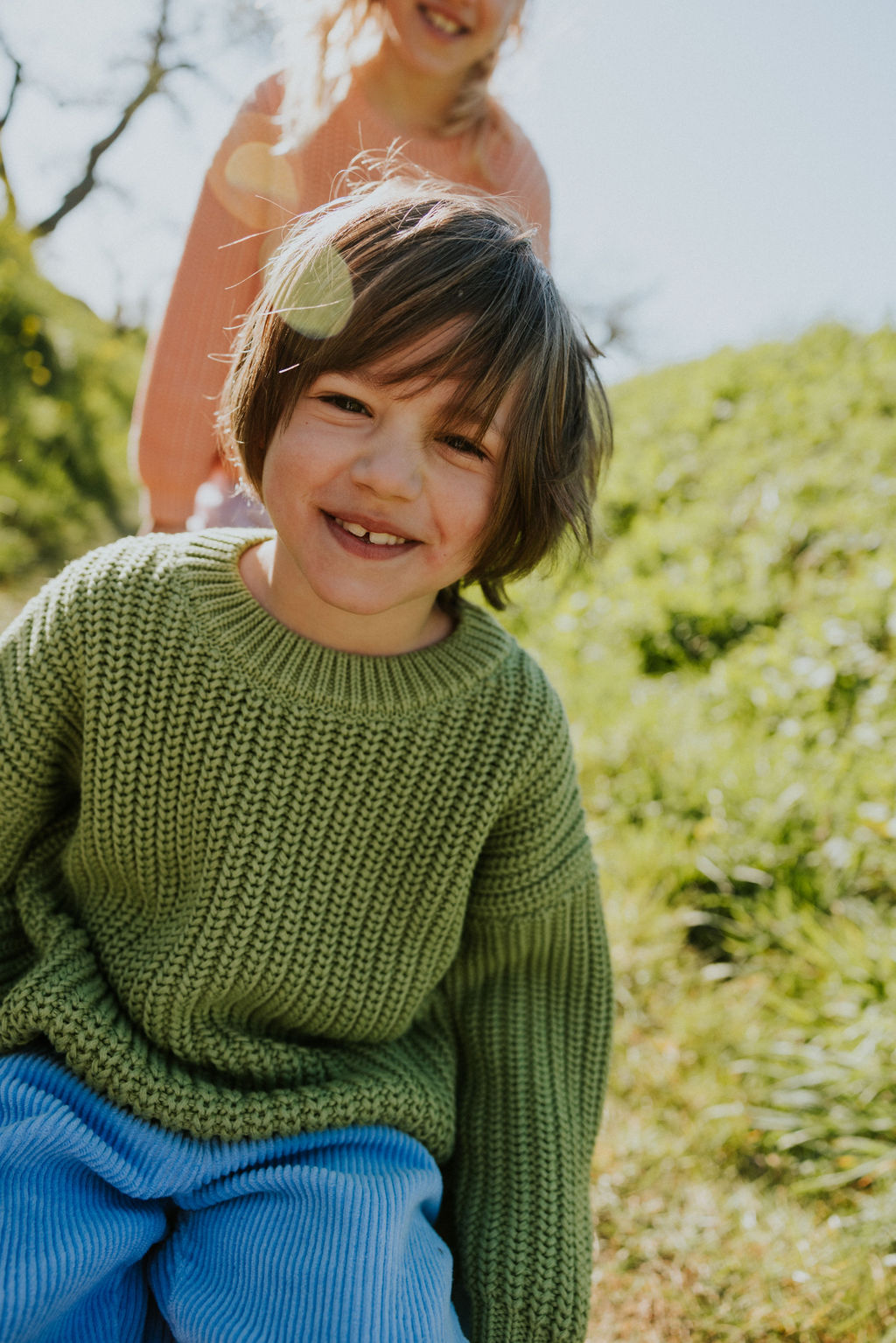 YUKI - Knitted Sweater, OLIVE, Bio Baumwolle – Bild 5